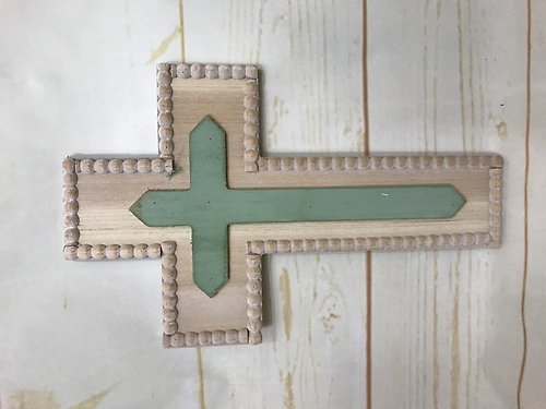 Beaded Cross with Inlay