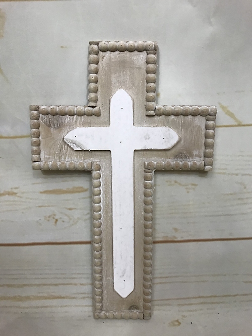 Beaded Cross with Inlay