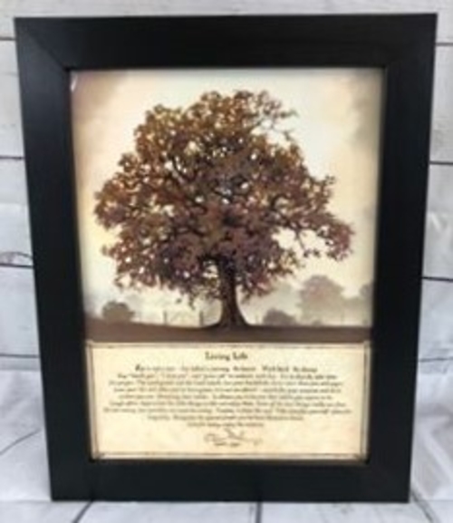 Living Life Print -Large in wooden frame