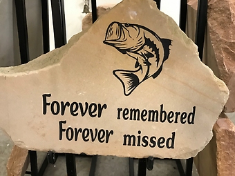\"Forever Remembered Forever Missed\" Fish Stone