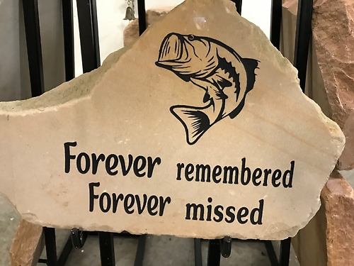 \"Forever Remembered Forever Missed\" Fish Stone