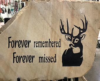 \"Forever Remembered Forever Missed\" Deer Stone